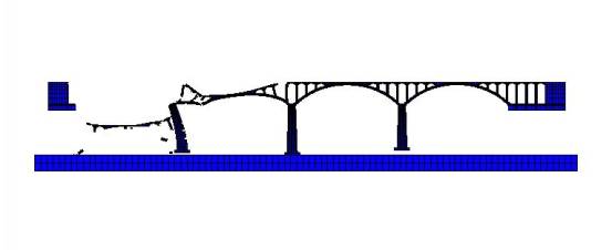 (c) Collapse of second span (t=3.28s)