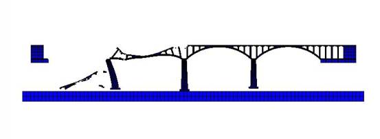 (c) Collapse of second span (t=3.72s)