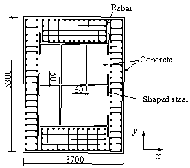 Figure 4 The floor plan layout of the mega columns. 