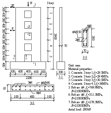 Fig. 7. Specimen dimensions and reinforcement details