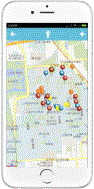 Fig. 7. Distribution of building seismic damage in a smart phone and a web browser